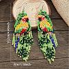 Bohemian Style Parrot Pattern Glass Bead Handmade Dangle Earrings ZM7792-4