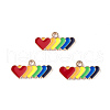 Rainbow Color Pride Alloy Enamel Pendants ENAM-K067-21-3