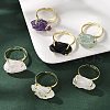 Natural Mixed Stone Finger Rings RJEW-B122-01G-1