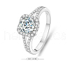 Rhodium Plated 925 Sterling Silver Micro Pave Cubic Zirconia Finger Rings WG49295-12-4