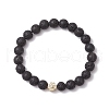 Natural Lava Rock Round Beads Stretch Bracelets BJEW-JB11829-2