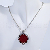 Hollow Flower Alloy Diffuser Locket Pendant Necklaces with Colorful Aromatherapy Discs Inside KV0912-1