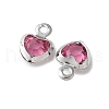 Heart Rack Plating Brass Glass Charms KK-S385-01P-2