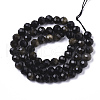 Natural Golden Sheen Obsidian Beads Strands G-N328-007-2