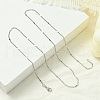 2mm Rack Plating Brass Twisted Chain Necklaces for Women Men MAK-L044-61P-3