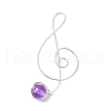 8Pcs Drawbench Transparent Glass Copper Wire Wrapped Pendants PALLOY-JF03211-2