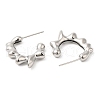 Brass Ring Melting Stud Earrings EJEW-Q770-12P-2