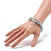 Natural Aquamarine Chip Beads Multi-strand Bracelet BJEW-JB07052-04-3