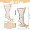 Foot Shaped Bamboo & Velvet Anklet Display Stands ODIS-WH0030-140B-2