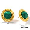 Cute Flat Round Variscite Stud Earrings for Summer DG6312-6-1