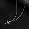 Cubic Zirconia Cross Pendant Necklace ZV5438-2-2