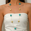 Cube Acrylic & Iron Flat Round Link Chain Long Necklaces for Women SF2895-1-2
