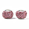 Handmade Polymer Clay Rhinestone European Beads RB-N053-001-01-2