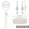ANATTASOUL Plastic Pearl Beaded Necklace & Wrap Bracelet & Teardrop Dangle Stud Earrings with Crystal Rhinestone SJEW-AN0001-03-2