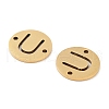 PVD Vacuum Plating 201 Stainless Steel Hollow Flat Round Links FIND-R149-03U-G-2