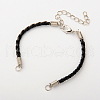 Braided PU Leather Cord Bracelet Making AJEW-JB00032-05-1