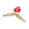 Transparent Glass Heart Pendants PALLOY-JF03822-5