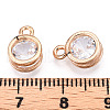 Flat Round Alloy Charms X-ZIRC-R007-054A-03-3