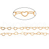 Brass Heart Link Chains CHC-Q003-02G-4