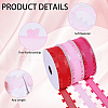 3 Rolls 3 Colors Heart Valentine's Day Polyester Lace Trim OCOR-FG0002-74-4