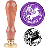 Brass Wax Seal Stamp with Handle AJEW-WH0184-0544-1