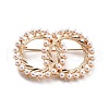 Double Rings Interlocking Circles Imitation Pearl Brooch JEWB-P010-01-1