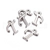 Platinum Plated Alloy Letter Pendants PALLOY-P097-02-T-2