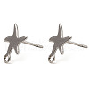 Starfish Shape 201 Stainless Steel Stud Earrings Findings STAS-Q251-03P-1