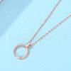 925 Sterling Silver Circle Pendant with Mozambique Diamond Fashion Women's Necklaces HI8884-2