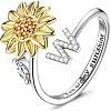 Adjustable Brass Rhinestone Rotating Cuff Rings FS-WG5B177-23-1
