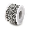 304 Stainless Steel Textured Oval Link Chains CHS-C018-08P-2