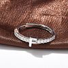 S925 Sterling Silver Adjustable Letter Rings for Women RJEW-M068-01P-F-4
