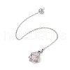 Non-Tarnish Stainless Steel Braided Chain Macrame Pouch Empty Stone Holder Dowsing Pendulums PALLOY-JF02738-4