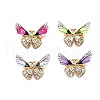 12Pcs 4 Colors Butterfly Alloy Rhinestone Brooches for Backpack Clothes JEWB-A033-08G-2