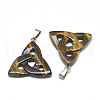 Natural Tiger Eye Pendants X-G-T088-01-1