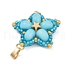 Handmade Glass Seed Beaded & Synthetic Dyed Imperial Jasper Beads Pendants PALLOY-MZ00751-4