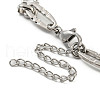 304 Stainless Steel Oval Link Chains Bracelets for Men & Women BJEW-D042-07G-3