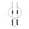 Column Natural Lapis Lazuli Dangle Earrings EJEW-JE06335-02-2