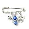 12Pcs 12 Colors Angel & Star Charms Safety Pin Brooch JEWB-BR00156-2