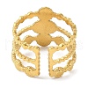 Oval 304 Stainless Steel Enamel Open Cuff Rings for Women RJEW-F166-32G-01-3