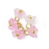 60Pcs 12 Colors Frosted Acrylic Flower Charms PALLOY-JF03550-2