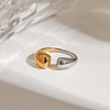 304 Stainless Steel Open Cuff Rings for Women RJEW-K296-04GP-1