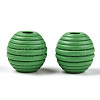 Painted Natural Wood Beehive European Beads WOOD-Q040-019A-A05-3