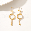 Elegant and Stylish Brass Flat Round Tassel Hoop Earrings IA0853-3