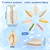 42Pcs 42 Styles Natural Cowrie Shell Pendants PALLOY-HY00038-2