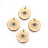 Brass Micro Pave Cubic Zirconia Pendants KK-O188-15MG-2