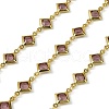Brass Glass Rhombus Link Chains CHC-R001-05G-06-1
