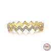925 Sterling Silver Micro Pave Clear Cubic Zirconia Finger Ring for Women RJEW-F150-10B-G-3