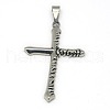 Fashionable Retro 304 Stainless Steel Cross Pendants STAS-L017-86-1