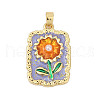 Brass Enamel Pendants KK-U068-13D-01G-1